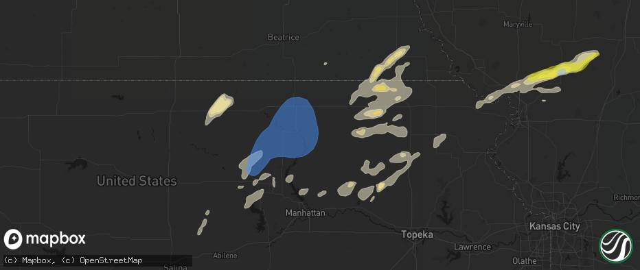 Hail map in Frankfort, KS on June 4, 2026