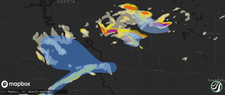 Hail map in Gann Valley, SD on June 4, 2026