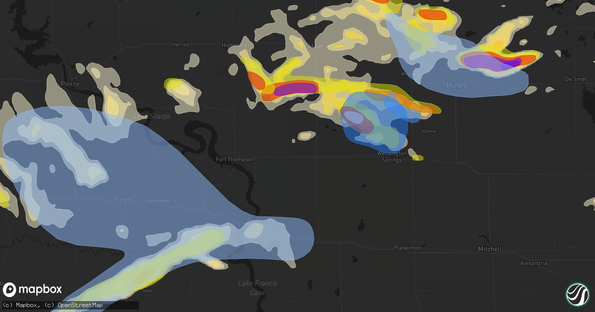 Hail map in Gann Valley, SD on June 4, 2026