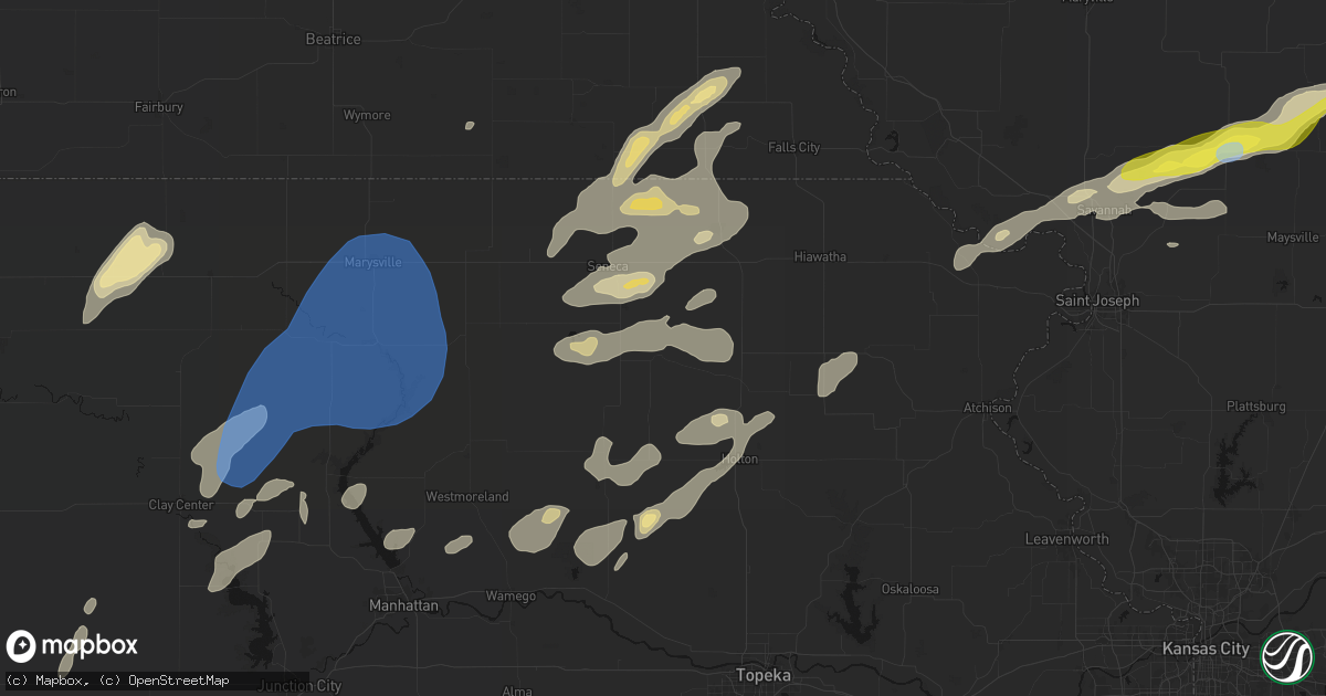 Hail map in Goff, KS on June 4, 2026