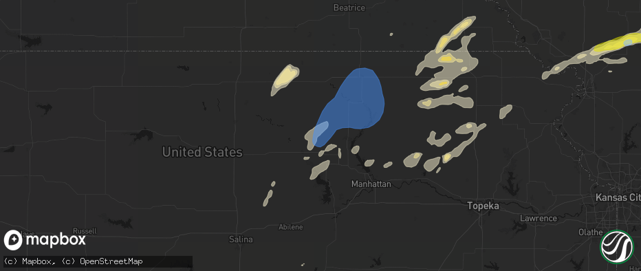 Hail map in Green, KS on June 4, 2026