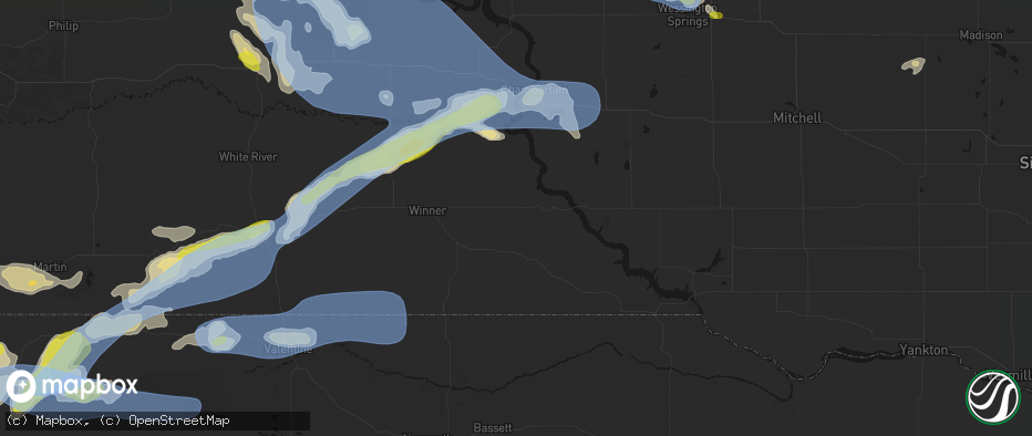 Hail map in Gregory, SD on June 4, 2026