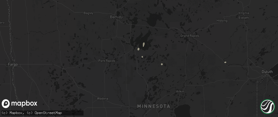 Hail map in Hackensack, MN on June 4, 2026