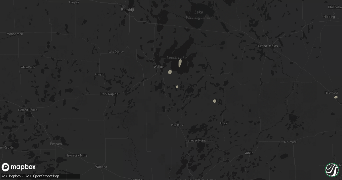 Hail map in Hackensack, MN on June 4, 2026