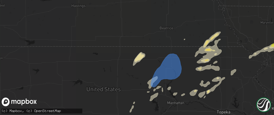 Hail map in Haddam, KS on June 4, 2026