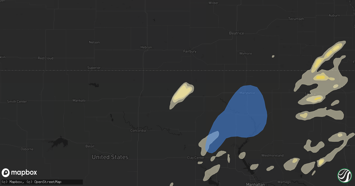 Hail map in Haddam, KS on June 4, 2026