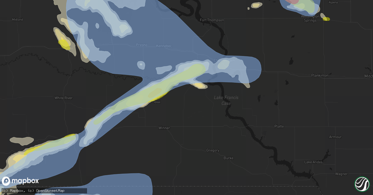 Hail map in Hamill, SD on June 4, 2026