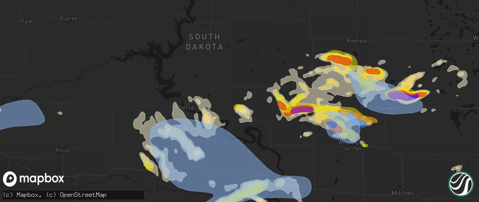 Hail map in Harrold, SD on June 4, 2026