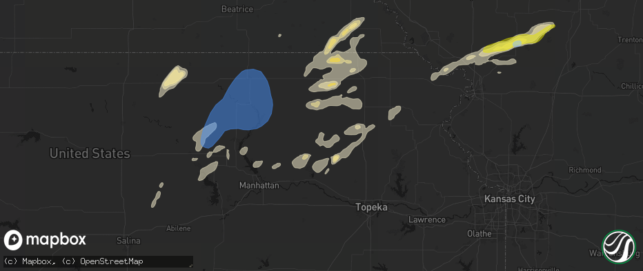 Hail map in Havensville, KS on June 4, 2026