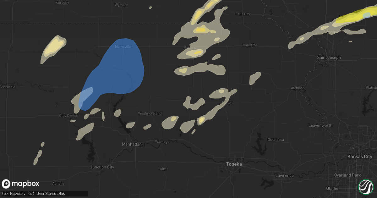 Hail map in Havensville, KS on June 4, 2026