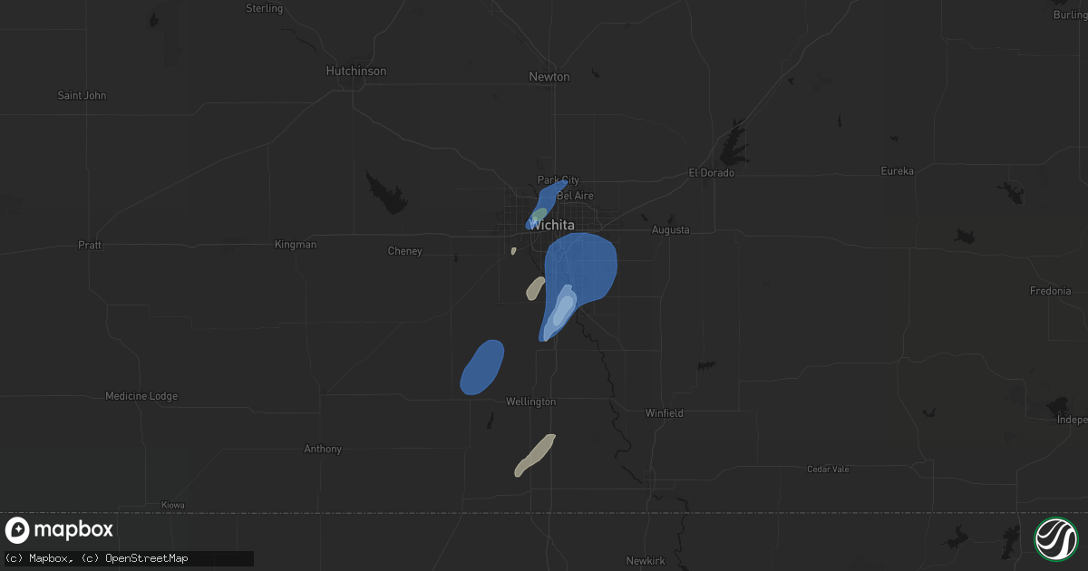 Hail map in Haysville, KS on June 4, 2026