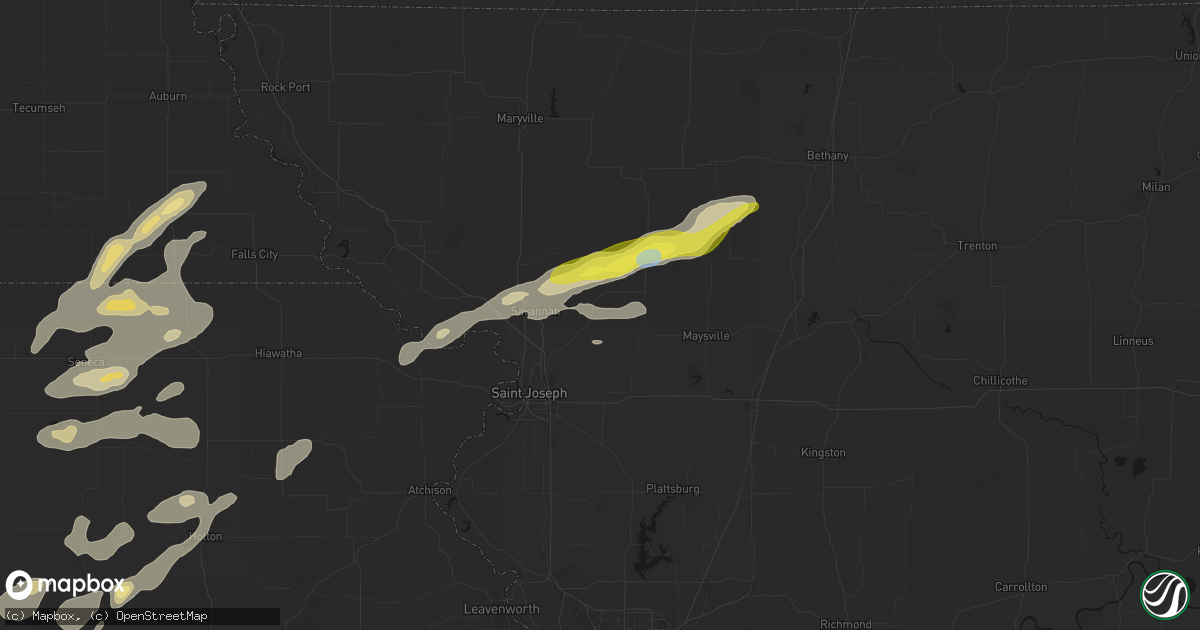 Hail map in Helena, MO on June 4, 2026