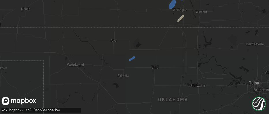 Hail map in Helena, OK on June 4, 2026