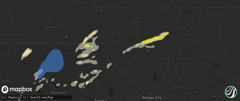 Hail map in Highland, KS on June 4, 2026