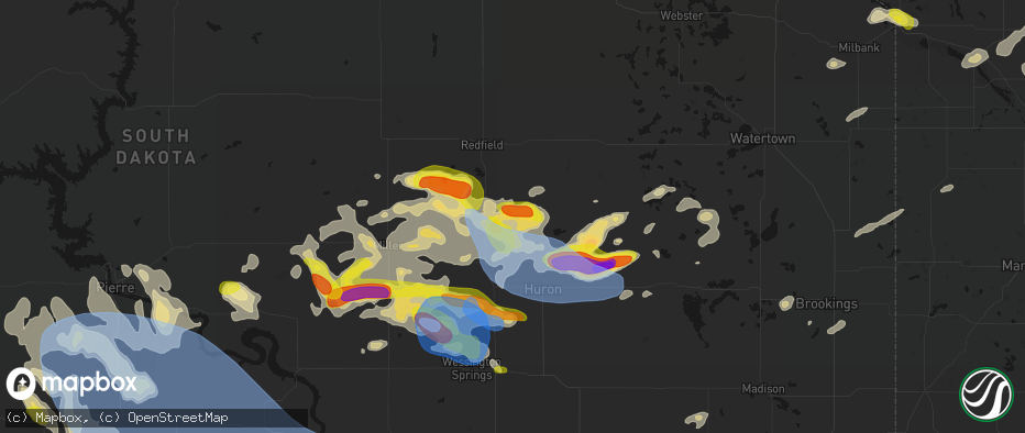 Hail map in Hitchcock, SD on June 4, 2026