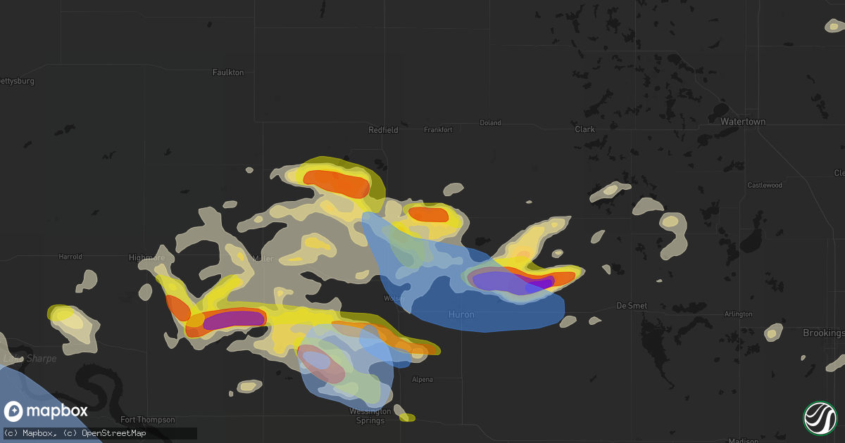 Hail map in Hitchcock, SD on June 4, 2026
