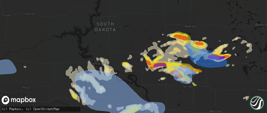 Hail map in Holabird, SD on June 4, 2026