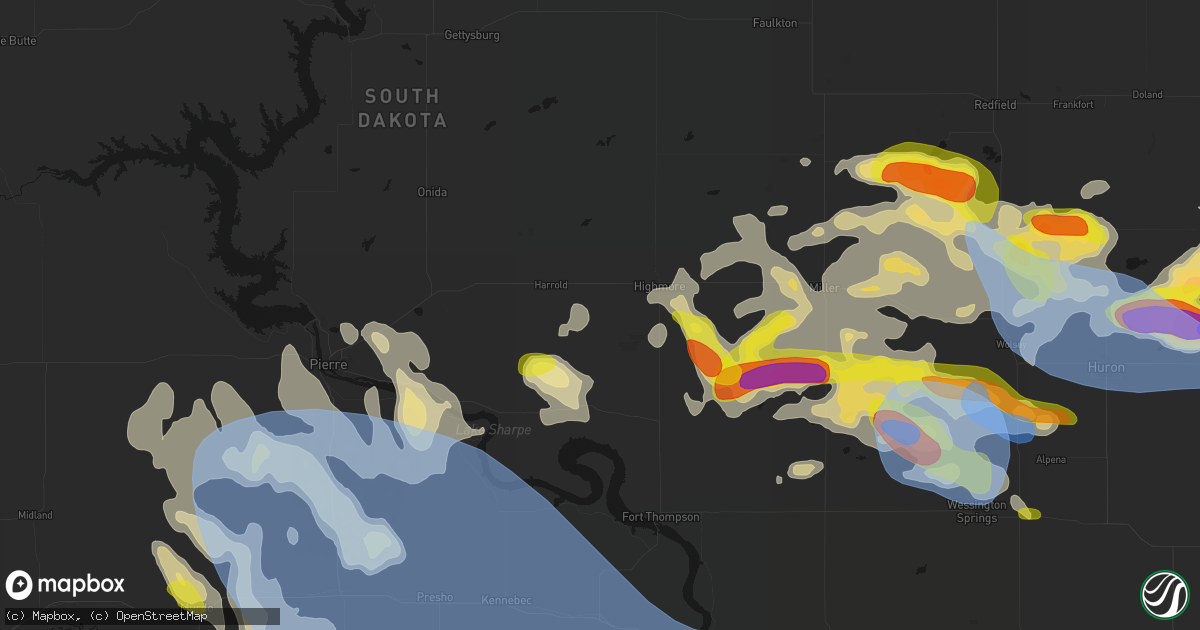 Hail map in Holabird, SD on June 4, 2026