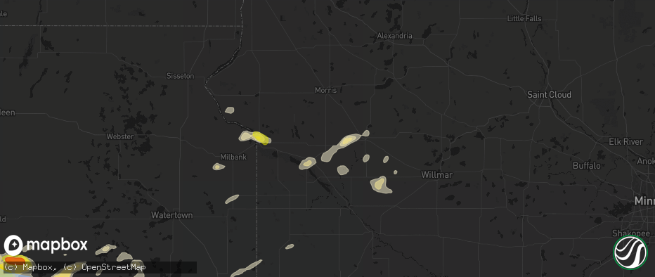 Hail map in Holloway, MN on June 4, 2026
