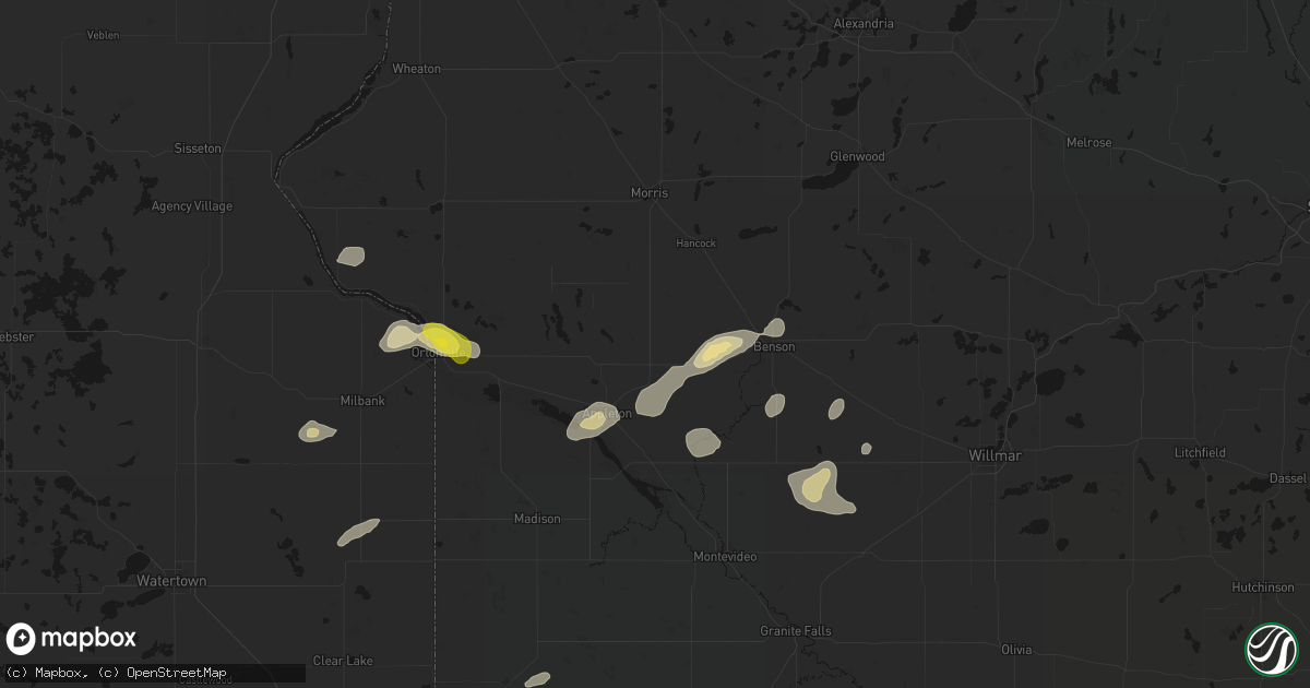 Hail map in Holloway, MN on June 4, 2026
