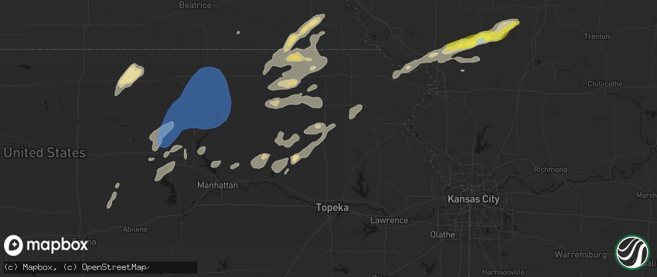 Hail map in Holton, KS on June 4, 2026