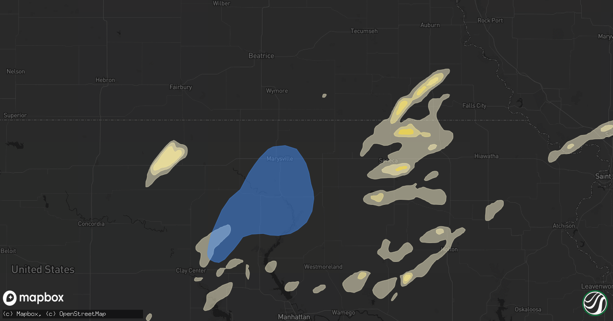 Hail map in Home, KS on June 4, 2026