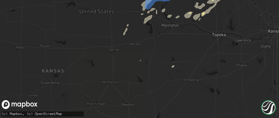 Hail map in Hope, KS on June 4, 2026