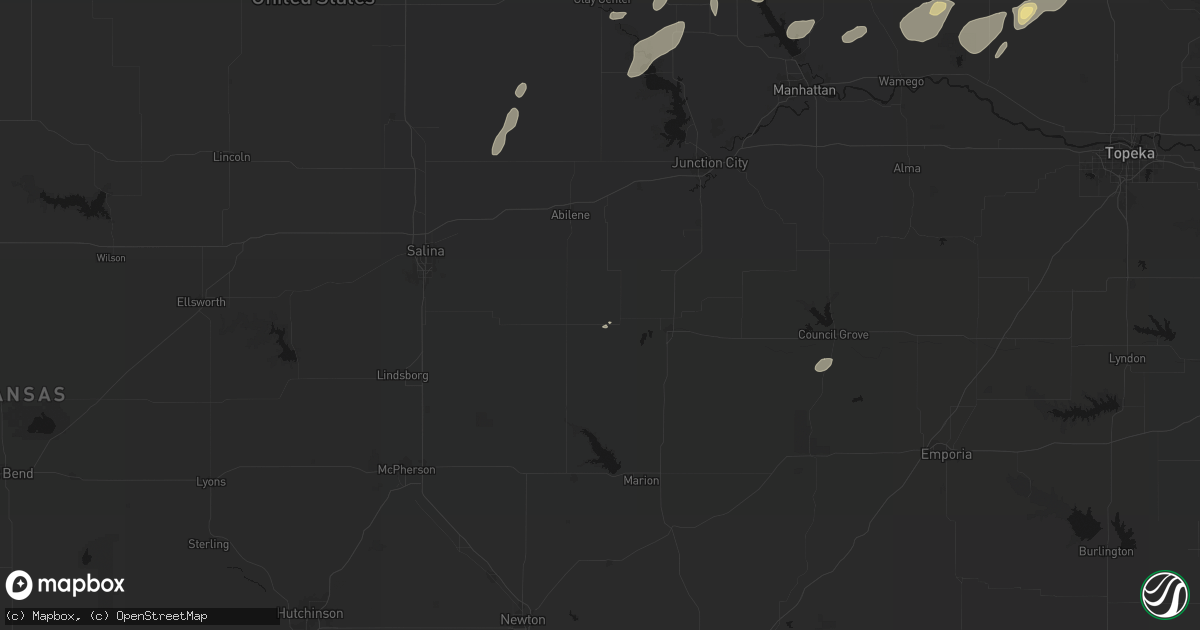 Hail map in Hope, KS on June 4, 2026