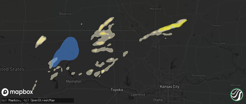 Hail map in Horton, KS on June 4, 2026