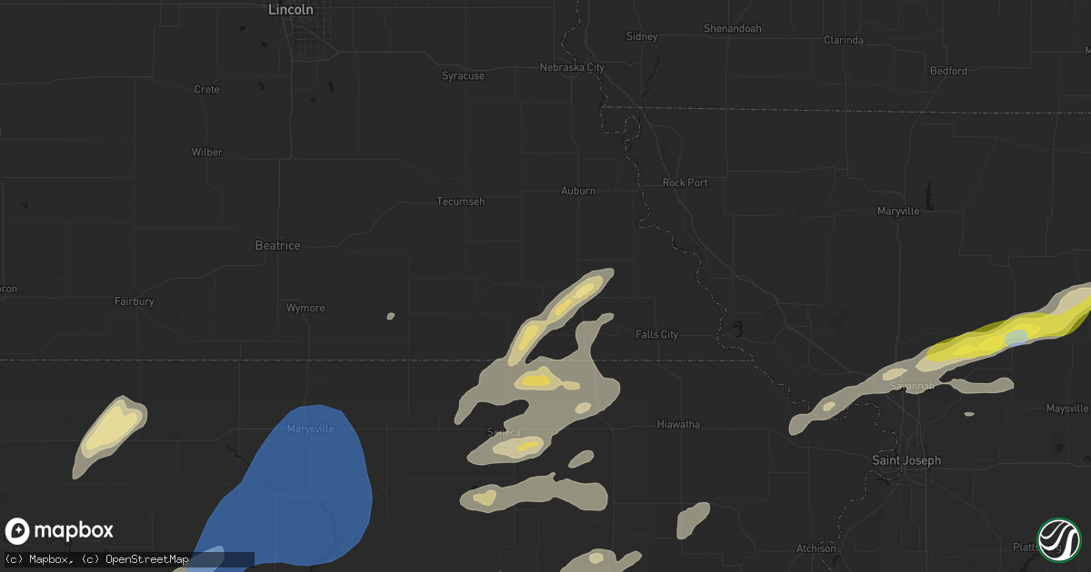 Hail map in Humboldt, NE on June 4, 2026