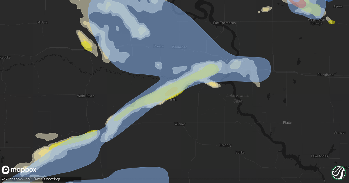 Hail map in Ideal, SD on June 4, 2026
