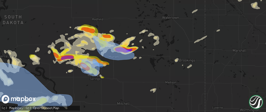Hail map in Iroquois, SD on June 4, 2026