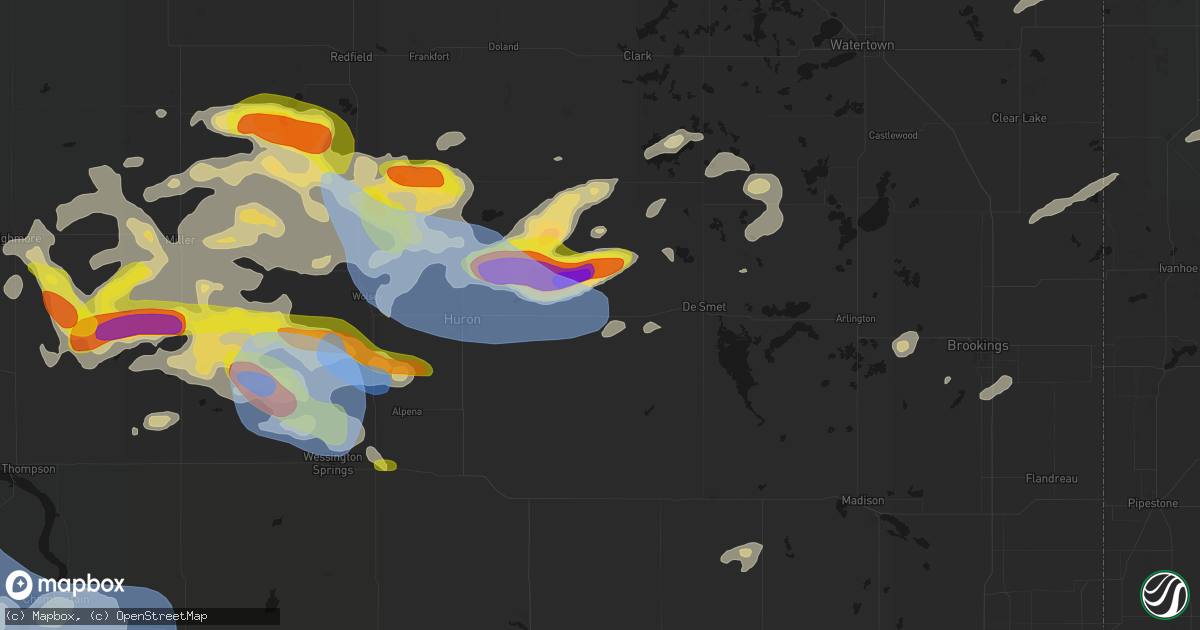 Hail map in Iroquois, SD on June 4, 2026