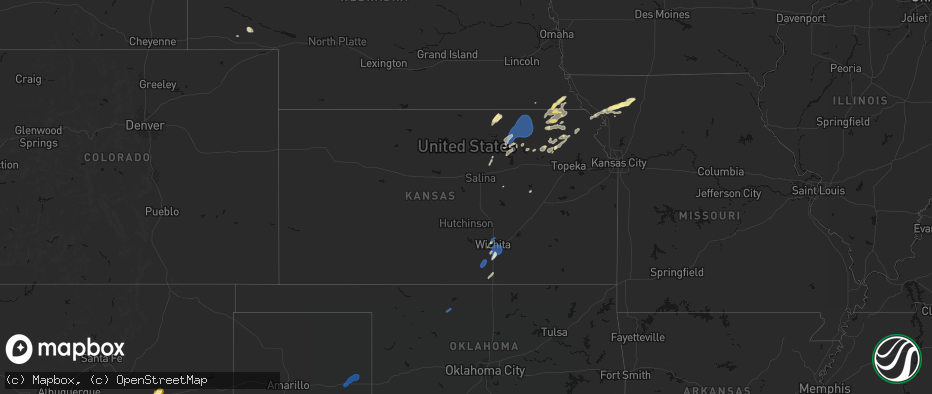 Hail map in Kansas on June 4, 2026