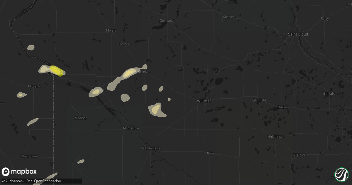 Hail map in Kerkhoven, MN on June 4, 2026