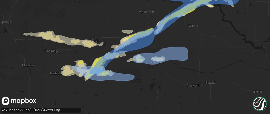 Hail map in Kilgore, NE on June 4, 2026