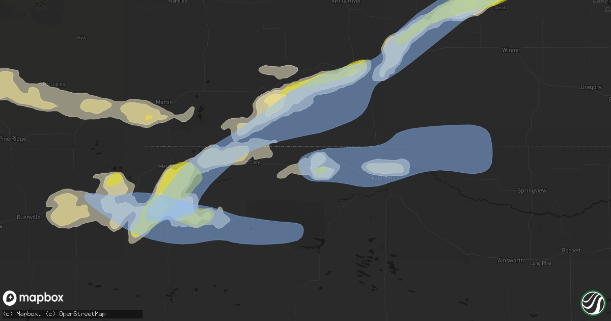 Hail map in Kilgore, NE on June 4, 2026