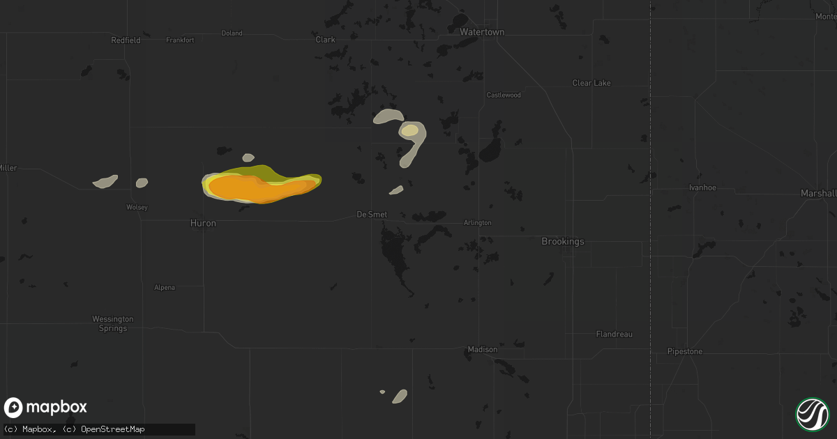 Hail map in Lake Preston, SD on June 4, 2026