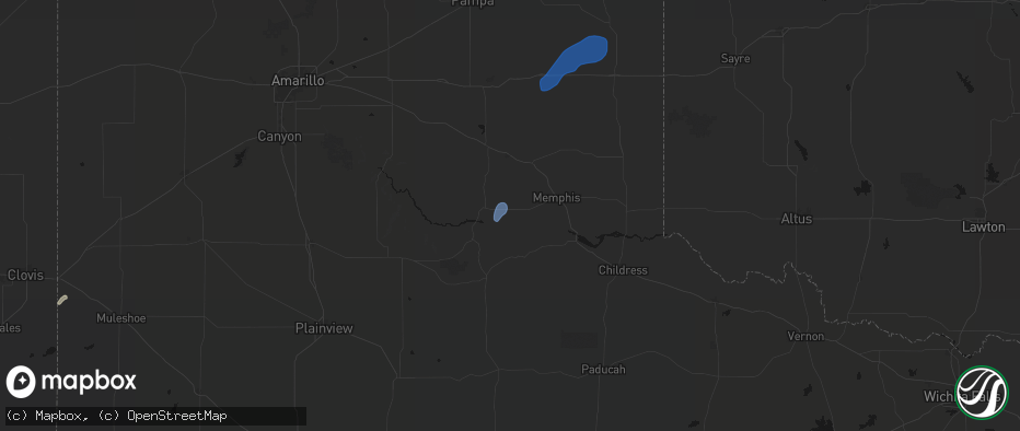 Hail map in Lakeview, TX on June 4, 2026