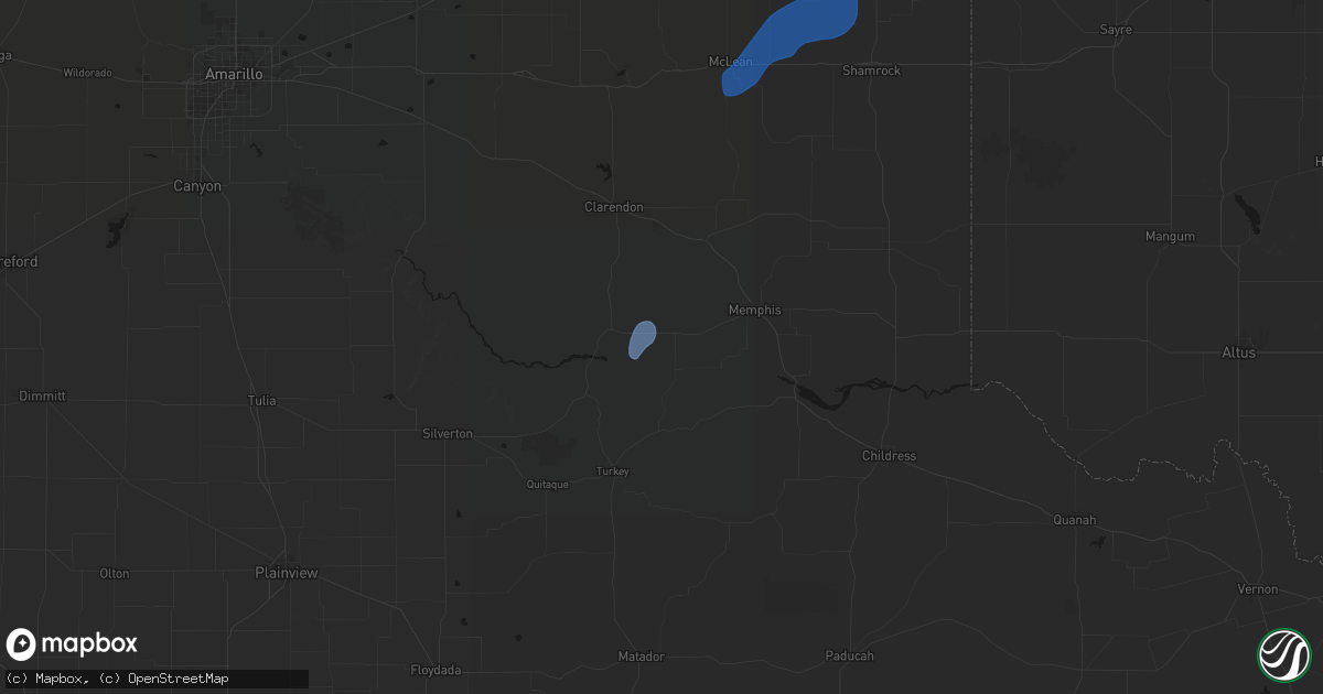 Hail map in Lakeview, TX on June 4, 2026