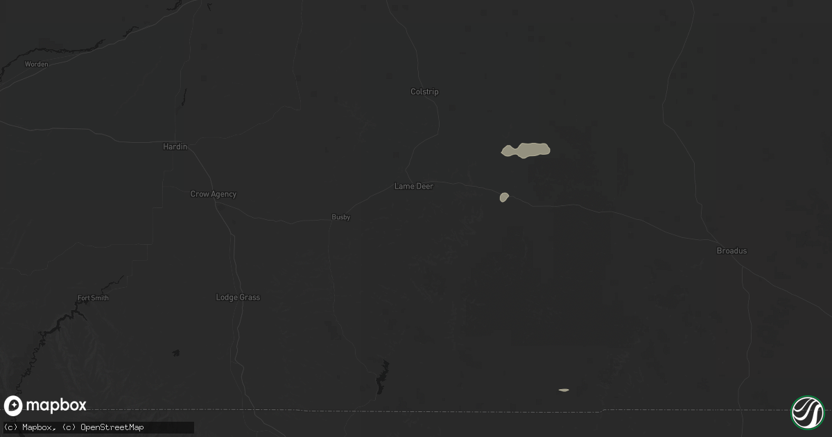 Hail map in Lame Deer, MT on June 4, 2026