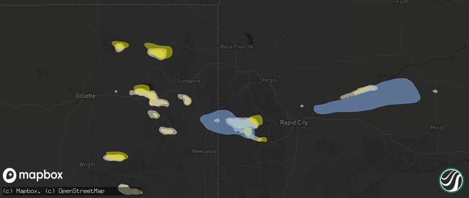 Hail map in Lead, SD on June 4, 2026