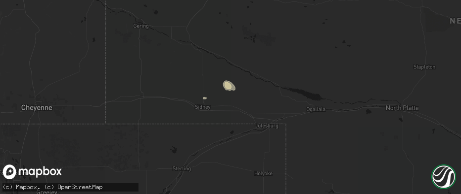 Hail map in Lodgepole, NE on June 4, 2026