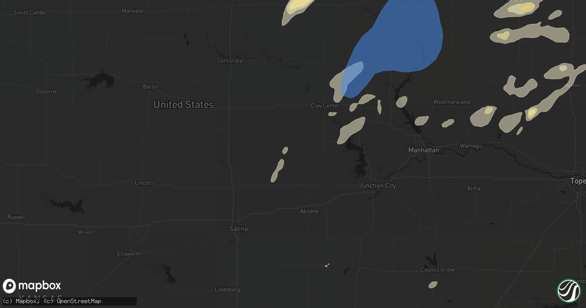 Hail map in Longford, KS on June 4, 2026