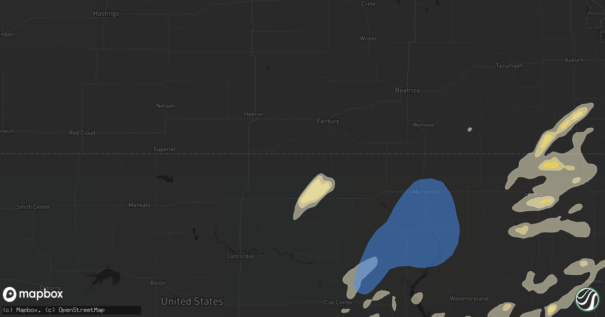 Hail map in Mahaska, KS on June 4, 2026