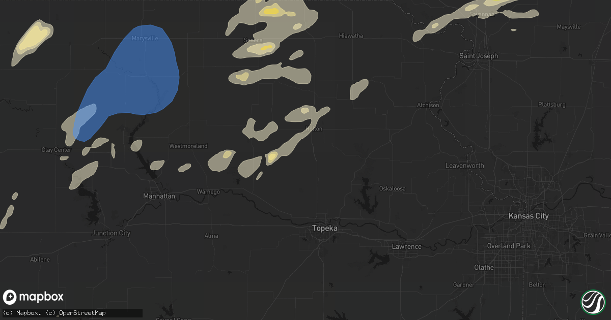 Hail map in Mayetta, KS on June 4, 2026