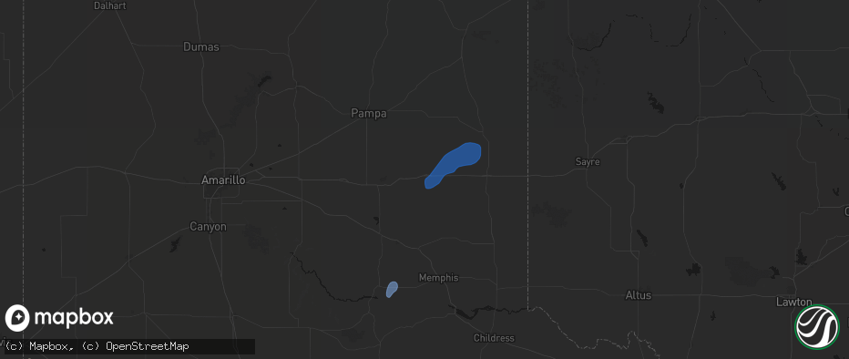 Hail map in Mclean, TX on June 4, 2026