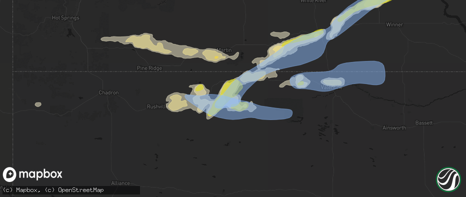 Hail map in Merriman, NE on June 4, 2026