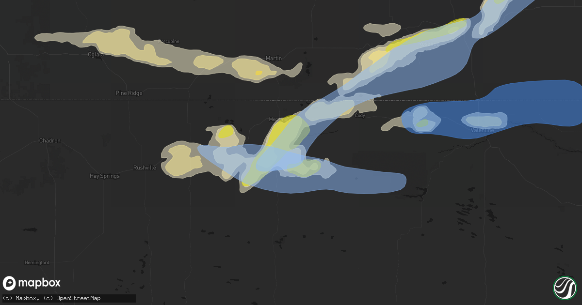 Hail map in Merriman, NE on June 4, 2026