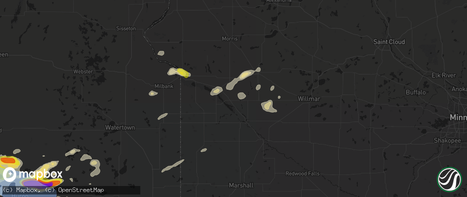 Hail map in Milan, MN on June 4, 2026